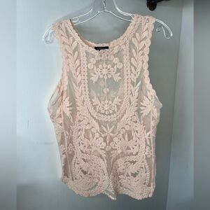 Eclipse Floral Lace Sleeveless Camisole - Blush
